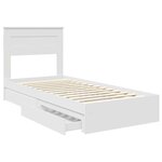 vidaXL Lit de Rangement Blanc 75 x 190 cm Bois d'ingénierie