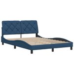 vidaXL Cadre de lit sans matelas bleu 140x200 cm tissu