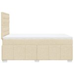 vidaXL Sommier à lattes de lit avec matelas crème 120x190 cm tissu