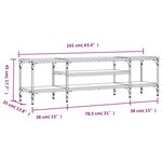vidaXL Meuble TV chêne marron 161x35x45 cm bois d'ingénierie et fer