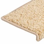 vidaXL Tapis d'escalier 30 pièces 65 x 21 x 4 cm Crème Bord rectangulaire