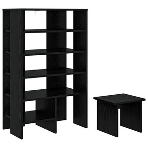 vidaXL Cabinet à chaussures 2 Pièces Chêne noir Bois d'ingénierie