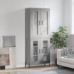 vidaXL Buffet haut Sonoma gris 69 5x34x180 cm Bois d'ingénierie