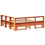 vidaXL Lit bibliothèque sans matelas cire marron 200x200 cm pin massif