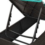 vidaXL Transat double Réglable Turquoise 205 x 129 x 200 cm polyrotin