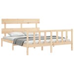vidaXL Cadre de lit avec tête de lit 160x200 cm bois massif