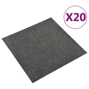 vidaXL Dalles de tapis de sol 20 Pièces 5 m² 50x50 cm Anthracite