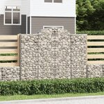 vidaXL Paniers à gabions arqués 2 Pièces 200x50x160/180 cm Fer galvanisé