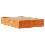 vidaXL Cadre de lit et tête de lit cire marron 135x190 cm bois de pin