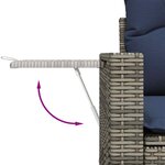 vidaXL Salon de jardin 9 Pièces avec coussins gris résine tressée