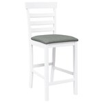 vidaXL Tabourets de bar avec coussins 2 Pièces blanc bois massif d'hévéa
