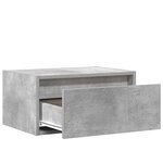 vidaXL Tables de chevet murales avec lumières LED 2 Pièces gris béton