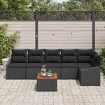 vidaXL Ensemble de canapé de jardin 7 Pièces Noir