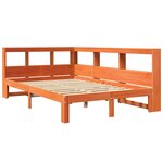 vidaXL Lit bibliothèque sans matelas cire marron 120x200 cm pin massif