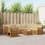 vidaXL Ensembles de canapés avec coussin 10 Pièces Naturel et Beige