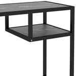 Bureau table poste de travail meuble d'ordinateur informatique étude d'ordinateur Marbre 100 x 36 x 74 cm Verre trempé noir 02_0023735