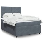 vidaXL Sommier à lattes de lit et matelas Gris foncé 140x200cm Velours