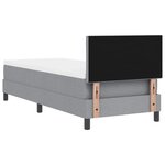 vidaXL Lit boxspring avec matelas Gris clair 80 x 200 cm tissu