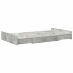 vidaXL Cadre de lit avec rangement avec tiroir Gris béton 120 x 190 cm