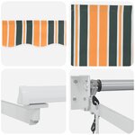 vidaXL Auvent Rayé Vert et jaune 4 5 × 3 m Polyester et métal