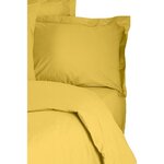 Parure de lit - housse de couette 220 x 240 + 2 taies d'oreiller 60 x 60 coton renforcé - Jaune