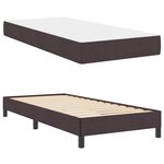 vidaXL Lit à ressorts avec matelas Marron foncé 90 x 200 cm tissu