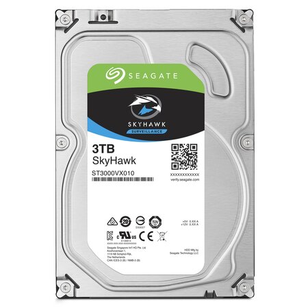 Disque Dur Seagate Skyhawk 3 To (3000 Go) S-ATA 3 - (6 Gb/s) (ST3000VX010)