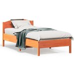 vidaXL Cadre de lit sans matelas cire marron 75x190 cm bois pin massif