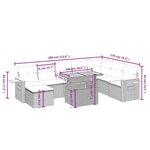 vidaXL Salon de jardin avec coussins 9 Pièces beige résine tressée