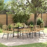 vidaXL Ensemble de salle à manger pour jardin 7 Pièces Marron polyrotin