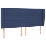 vidaXL Tête de lit avec oreilles Bleu 183x23x118/128 cm Tissu