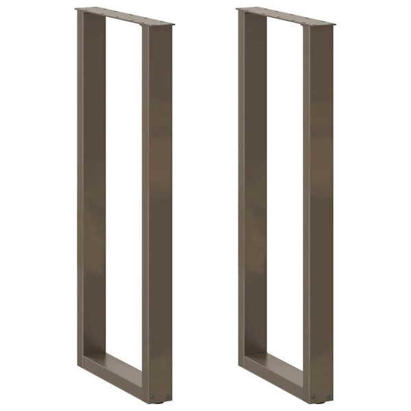vidaXL Pieds de table de bar en forme de U  2 pièces  acier naturel  50 x (110-111) cm