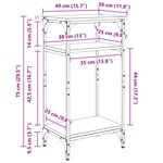 vidaXL Table d'appoint avec étagère Chêne artisanal 40 x 30 x 75 cm
