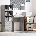 vidaXL Bureau Gris béton 60 x 40 x 76 cm Bois d'ingénierie