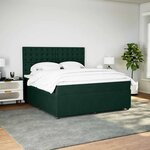 vidaXL Sommier à lattes de lit et matelas Vert foncé 180x200cm Velours