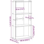 vidaXL Bibliothèque à 3 niveaux sonoma gris 60x30x120 cm