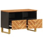 vidaXL Meuble TV marron et noir 70x33 5x46 cm bois massif de manguier