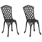 vidaXL Chaise de jardin 2 Pièces Noir 39 x 40 x 87cm Aluminium