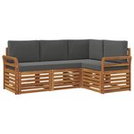vidaXL Ensemble de canapés d'extérieur 4 pc Naturel et Anthracite