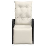 vidaXL Chaises inclinables de jardin lot de 2 et coussins noir rotin