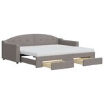 vidaXL Lit de jour avec gigogne et tiroirs taupe 90x200 cm tissu