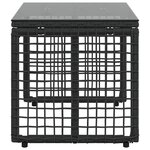 vidaXL Table de jardin Noir 80 x 40 x 40 cm Rattan PE et Verre