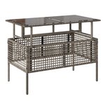 vidaXL Salon de jardin avec coussins 4 Pièces gris résine tressée verre