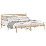 vidaXL Cadre de lit avec tête de lit Marron 200 x 200 cm Pin massif
