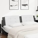 vidaXL Coussin de tête de lit noir et blanc 200 cm similicuir