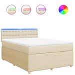 vidaXL Sommier à lattes de lit avec matelas Crème 160x200 cm Tissu