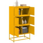 vidaXL Buffet jaune moutarde 68 5x38 5x123 5 cm acier