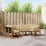 vidaXL Ensemble de canapés d'extérieur 6 Pièces Naturel et Beige
