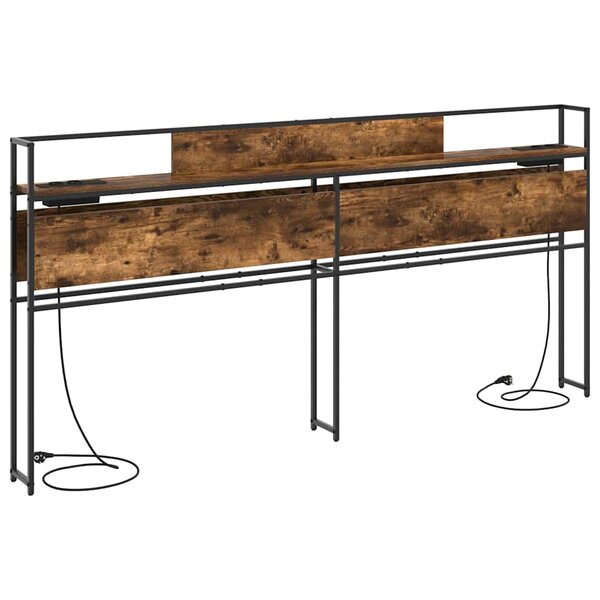 vidaXL Tête de lit de rangement Chêne fumé 180 cm Bois d'ingénierie