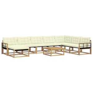 vidaXL Ensemble de canapés d'extérieur 9 pc Blanc et crème